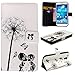Produktbild CaseHome Samsung Galaxy S4 Hülle,Schutzhülle Tasche Leder Mit Kartenfach Magnetverschluss Standfunktion Slim-Schutzhülle Folio Schalen Fall Mit Karten-/Geldscheinfach Für Samsung Galaxy S4-Löwenzahn , Liebe, Schmetterling