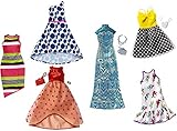  Barbie (separat erhältlich) braucht eine Garderobe, mit der sie auf alle Anlässe vorbereitet ist. Dieses Modeset mit fünf Outfits und sechs Accessoires bietet vielseitigen Spaß
