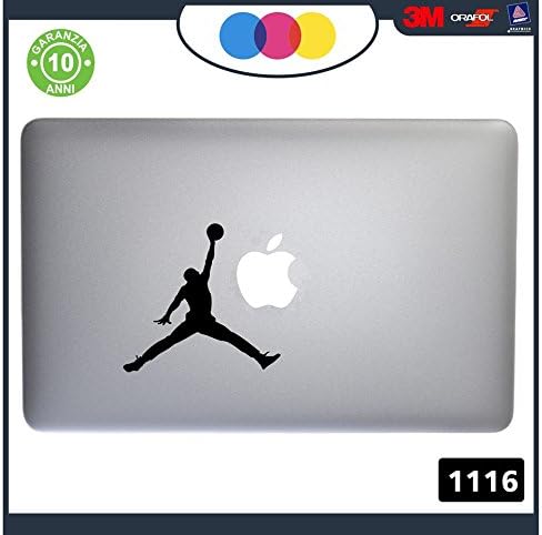 Jordan – -for all models of Mac Book Apple 13 – 15 – 17 – -Sticker Sticker for any Computer also not MAC BOOK – PC – Black Cod. 1116