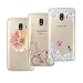 Produktbild Yokata [3 Packs] Samsung Galaxy J2 2018 Durchsichtig Transparent Weiche Silikon Handytasche Handyhülle Schutzhülle TPU Schale Bumper Ultra Dünn Slim Premium Kratzfest Kreative Motiv Muster Clear Backcover Schutz für Galaxy J2 / J2 Pro 2018 - Turm und Fahrrad + Blumen und Schmetterlinge + Blumen