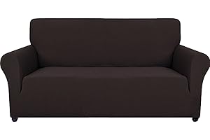 Ystyle Copridivano 2 Posti con Braccioli, Elasticizzato Copri Divano AntiGraffio Gatto Cani, Universale Moderno Fodere Copridivani, Elastico Copripoltrona Antimacchia Antiscivolo, caffè