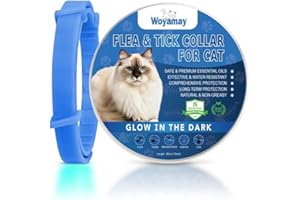 Woyamay Collare Antiparassitario per Gatti, Luminoso Collare Antipulci Gatto Impermeabile Elimina Pulci e Zecche Collare Gatto, Efficace Collare Antipulci per Gatti con Protezione di 8 Mesi, Blu Scuro