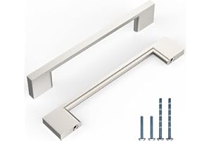 Coinkoly 10 Pezzi Maniglie per Mobili da Cucina Foro 128 mm, Nichel Spazzolato,per Armadietti e Cassetti CK-EU0016