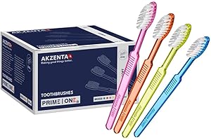 Dentalseven - 100 Spazzolini monouso COIROS il dentifricio è già sulle setole ma non si vede, 4 colori assortiti ideale B&B viaggi ristoranti