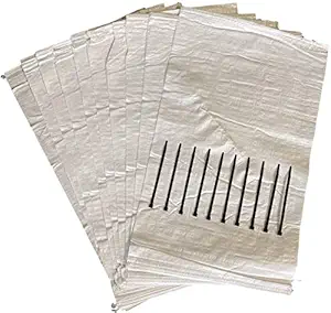 Woolsacks 18? x 30? Polypropylene Sand Bags | Empty White Sand Bags With Ties and UV Protection | Sandbags for Flooding, Construction & More | Heavy Duty, 100 Lb. Capacity Each, (10 Pack)