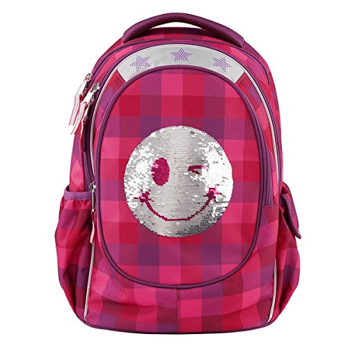 Preisvergleich Produktbild TOPModel Schulrucksack, Pailetten Smiley rot, 6608