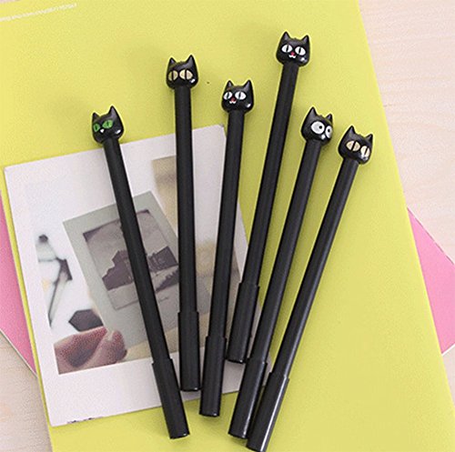 4 X Da.Wa Gel-Pen Kreatives Briefpapier Cartoon-Katze Form Stift Kugelschreiber,Schwarz,( 0.21 EUR / Stück) - 2