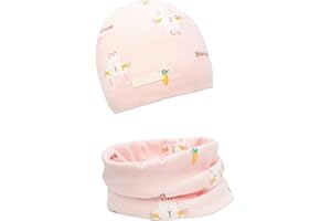 FORUHOO Mädchen Mütze Set mit Schal Kinder Beanie für Herbst Winter Baumwolle 2er