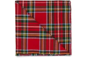 PARAMAISON Tovaglioli Natalizi, Design Scozzese Rosso, Natale Decorazioni Casa, Addobbi Natale per Cucina, Ottima Idea Regalo, 45x45 cm, Set da 6 Pezzi