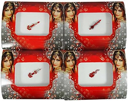 Red Forehead Bindi Sticker Self Adhesive Wedding Designer Bindi Lot Of 4