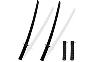 YOFDAL 2 PCS giocattolo Katana Fidget stampato in 3D,giocattoli modello spada samurai retrattile a gravità stampata, spada ninja bambino Adulto (nero)