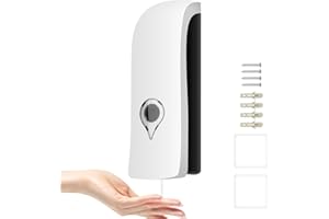 LTZGO 300ml Dispensador de Jabón de Pared, Manual Monocabezal ABS, Gel de Ducha, Champú, para Baño Cocina Hotel Oficina, sin Perforación o con Tornillos