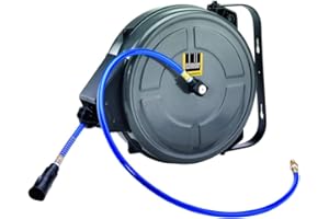 Schneider Druckluft GmbH Schneider airsystems DGKD312517 - Tambor para manguera de aire comprimido (SLA 8-15, longitud: 15 m, acoplamiento rápido y boquilla de inserción, orientable)