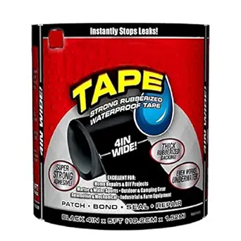 Elegious Waterproof Flex Tape,seal Repair Tape, Super Strong Adhesive Sealant Tape To Stop Leakage Of Kitchen Sink/toilet Tub, Leak Stop, Stop Leak Tape, Black