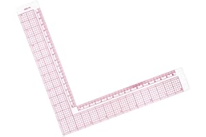 ANZONGYI Sewing Quilting Ruler Plastic L-Square Ruler Heat Resistant Ruler with Grid Lines for Dressmaking Quilting and Sewing
