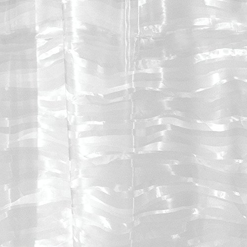 mDesign PVC-freier Duschvorhang aus PEVA – wasserabweisender Badewannenvorhang Ripples mit 12 rostfreien Metallösen – 180 x 180 cm – Frost - 3