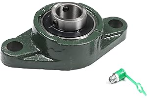 Othmro 1 cojinete de bloque de almohada con brida UCFL204, altura de 60 mm, acero de rodamiento + bloqueo de tornillo de hierro fundido