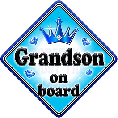 GEM JEWEL GRANDSON Baby on Board Car Window Sign