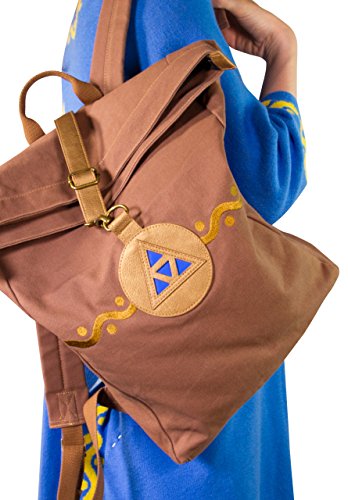 Musterbrand Zelda Rucksack Triforce Roll-Top Daypack Wasserabweisend Unisex Braun ONE