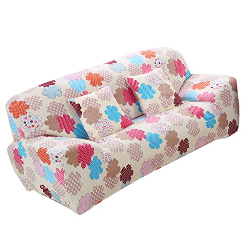 Gazechimp Modern Weich Stretch Sesselhussen Stretchhussen Husse aus elastischer Stoff für 1-Sitz / 3-Sitzer Couch Sofa – Happy Time, 190-230cm - 5