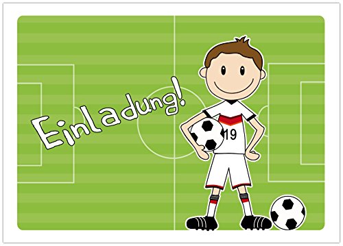 10 Einladungen zum Kindergeburtstag „FUSSBALLER“ für Jungs zur Fussball-Party - 2