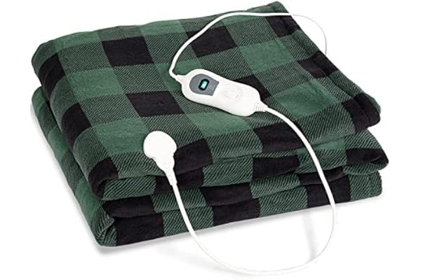KLARSTEIN Couverture Chauffante 2 Places électrique XXL 200x180 cm, Plaid Chauffant, Couette Lavable Machine 120W, 3 Températures, Minuterie 3H, Surmatelas Chauffant Electrique sans Fil Canapé et Lit