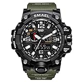 Herren Digitale Uhren, Sport Laufen wasserdichte militärische Armbanduhr Fashion Men LCD Digital Stoppuhr Herren-Military M Green-WCH1545-MMGR