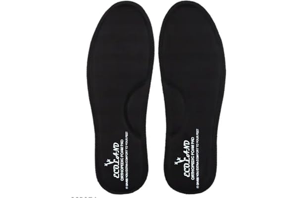 Memory Foam Shoe Insoles Comfortable Insoles Supports Heel & Arch Absorbs Foot Sweat & Moisture Ultra Soft Cushioned Lightweight Durable Washable Pads FOR MEN'S SHOES INSOLE (PACK OF 1 PAIR) (Black, 8)
