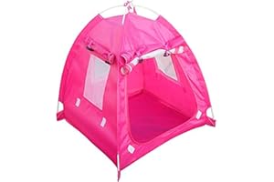 Da Jia Inc Breathable Washable Pet Puppy Kennel Dog Cat Folding Indoor Outdoor House Bed Tent(Rose Red,M)