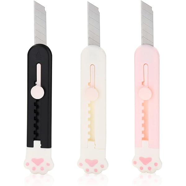 3 Mini Taglierini Tascabili Con Portachiavi | Lama Retrattile Sicura Per Buste, Carta E Pacchi - Colorati - Foto 8