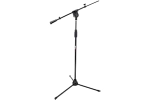 Tlingt Support Heavy Duty Mic Stand, Tripod Microphone Boom Stand, with Telescopic Boom Arm for Stage, Studio, Recording, Home Use, Black