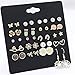 Produktbild Shuo lan Damen Ohrringe Verschiedene Mehrere Ohrstecker Sets 20 Pairs Mixed Design Moderne Kristall Perle Eule Stil Karte Pack Wirtschaftlich Schmuck !