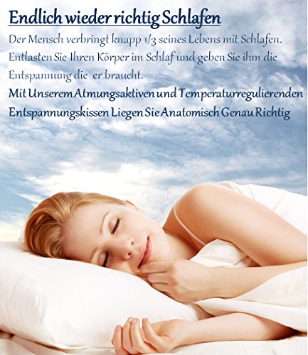 Premium Nackenstützkissen + 2 GRATIS Bambusfaser Kissenbezüge, Nackenkissen aus 100% naturelastischen Latex , Kopfkissen 40x80cm – mit diesem Kopfkissen Nackenschmerzen besiegen. - 4