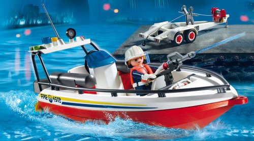 Playmobil 4823 Fire Boat with Trailer