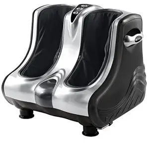 Storia Leg Massager Machine for Pain Relief Leg Massager With Heat and Vibration (Black & Silver Color)