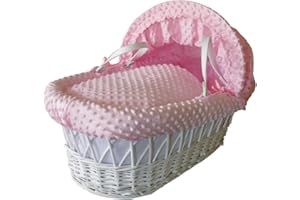Jillyraff Pink Cuddlesoft Dimple Moses Basket Dressing Set