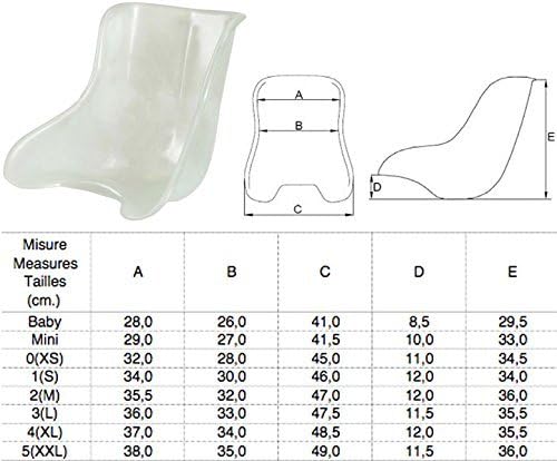 Kart Fibreglass Seat Size Extra Small / 0
