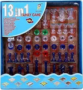KrishnaWati Kids 13 in 1 Family Board Game Including Chess Travel Bingo Ludo and Racing Game Amazing Toy Indoor Outdoor Home Playing (Multi)