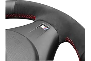 MEWANT Funda de volante para BMW Serie 1 E87 / E81 / 1 Series/ E88 / 1 Series M E82 / 3 Series E90 / E91 (Touring)/ E92 Coupe / E93 Convertible / X1 E84 / M3 E90 Sedan / E92 Coupe / E93