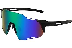 BECILES Okulary przeciwsłoneczne na rower, dla mężczyzn i kobiet, okulary sportowe, okulary ochronne, ochrona przed promieniowaniem UV, do aktywności na świeżym powietrzu, takich jak jazda na rowerze,