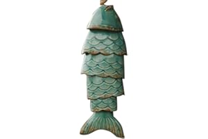 FGYZYP Carillon à vent coloré en forme de carpe koï, décoration vintage en forme de cloche de poisson - Décoration de jardin en plein air - Décoration de jardin - Pour patio, maison, décoration de