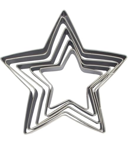 Zenker 44813 - Set di 5 tagliapasta a Forma di Stella, in Acciaio Inox, 6-12 x 2,5 cm, Colore: Argento