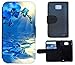 Price comparison product image Protective Flip Style Case Cover For, Fabric, 1030 blaue Orchidee Blau, Samsung Galaxy S2 i9100