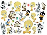 35 tlg. XL Set Wandtattoo / Sticker - selbstklebend und IMMER wiederverwendbar - mit Looney Tunes Motiven ( z.B. Tweety, Bugs Bunny, tasmanischer Teufel u.v.m. )