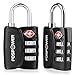 Produktbild TSA zugelassene Zahlenschloss / Gepäckschloss / Reiseschloss / Kofferschloss, FosPower Geöffnetem Alarm Indikator 3 stellige Zahlenkombination Vorhängeschloss für Reise-Beutel, Anzugskoffer, Schließfächer, Fitnessstudio, Fahrradschlösser oder andere