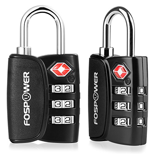 Preisvergleich Produktbild TSA zugelassene Zahlenschloss / Gepäckschloss / Reiseschloss / Kofferschloss, FosPower Geöffnetem Alarm Indikator 3 stellige Zahlenkombination Vorhängeschloss für Reise-Beutel, Anzugskoffer, Schließfächer, Fitnessstudio, Fahrradschlösser oder andere