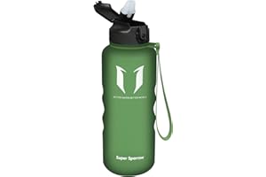 Super Sparrow Butelka na wodę ze słomką – 1,5 l – nietoksyczna butelka na wodę z tritanu, bez BPA, szczelna butelka na siłownię