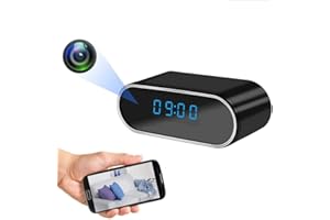 VL VILLORE Mini Cámara Espía 4K WiFi con Reloj Digital | Cámara Oculta con Visión Nocturna, Detección de Movimiento y Grabación en Bucle | Compatible con Android/iOS – Ideal para Hogar, Oficina y Niñera