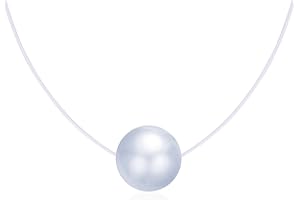 UNENDLICH U Infinite U Creative 925 Sterling Silver Pearl Pendant Necklace Fishing Line Nylon Chain for Women/Girls, Silver