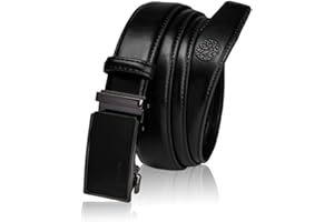 BETLEWSKI® Męski pasek automatyczny, skórzany ze skóry bawolej dla mężczyzn, kombinezon z prawdziwej skóry, możliwość skrócenia, szerokość 3 cm